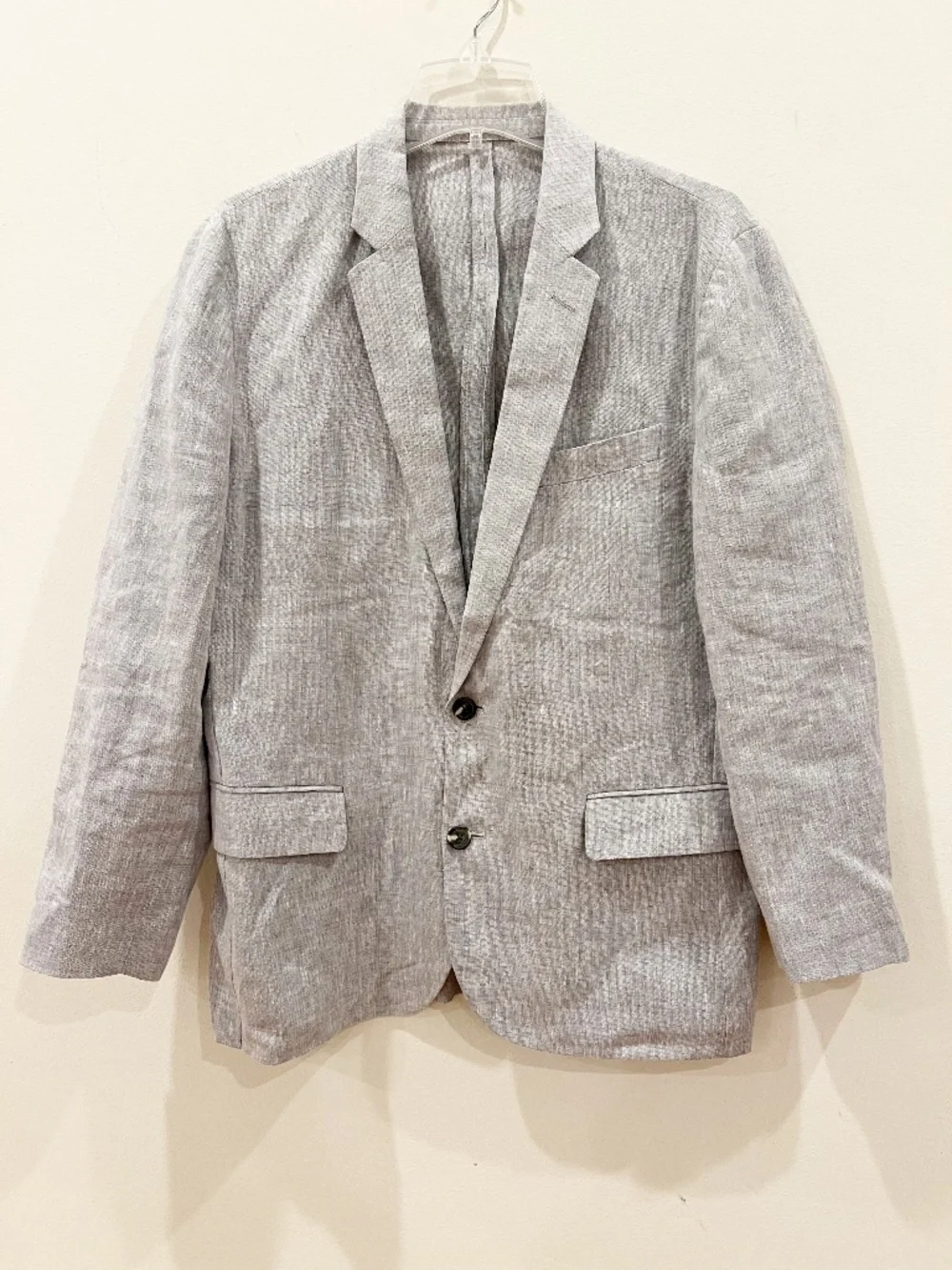 J Crew Thompson Blazer Mens 40 Gray Linen Unstructured Summer Lightweight Beach